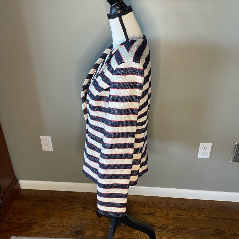 CAbi Navy and White Striped Blazer - Picture 2 of 6